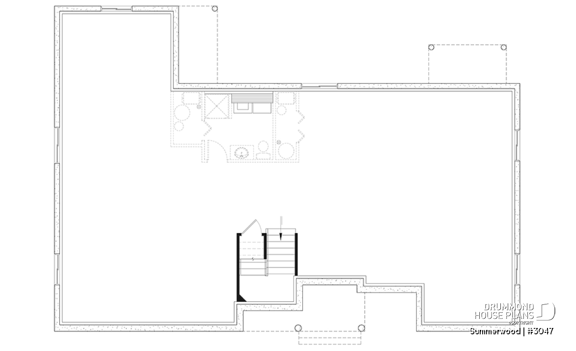 Basement - Country style intergenerational house plan with 2 large units, shared entrance, beautiful layout - Summerwood