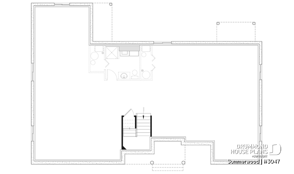 Basement - Country style intergenerational house plan with 2 large units, shared entrance, beautiful layout - Summerwood