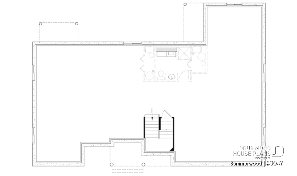 Basement - Country style intergenerational house plan with 2 large units, shared entrance, beautiful layout - Summerwood
