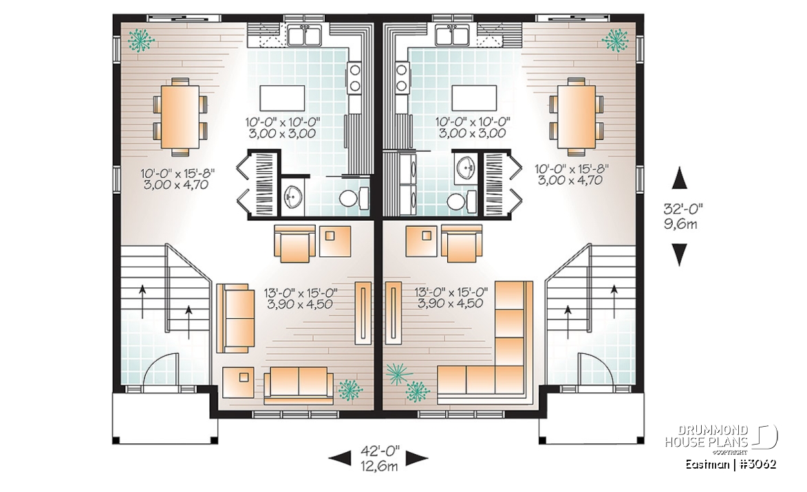 1st level - Country style multi-family home, 2 to 3 bedroom option, small and affordable - Eastman
