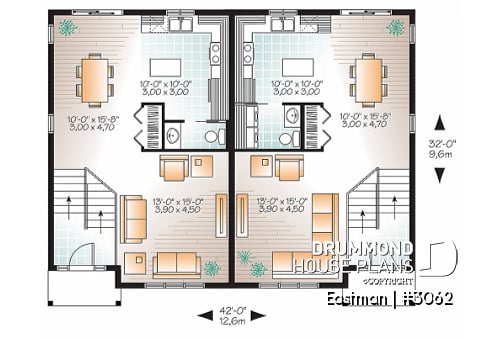 1st level - Country style multi-family home, 2 to 3 bedroom option, small and affordable - Eastman