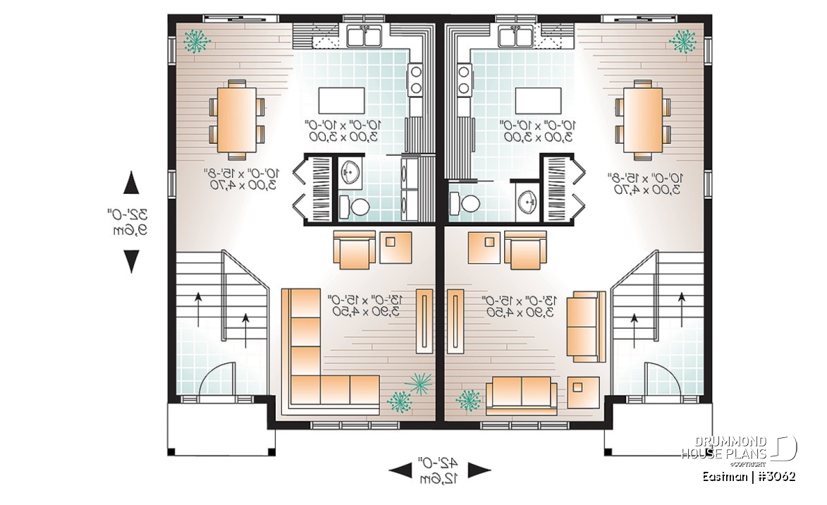 1st level - Country style multi-family home, 2 to 3 bedroom option, small and affordable - Eastman