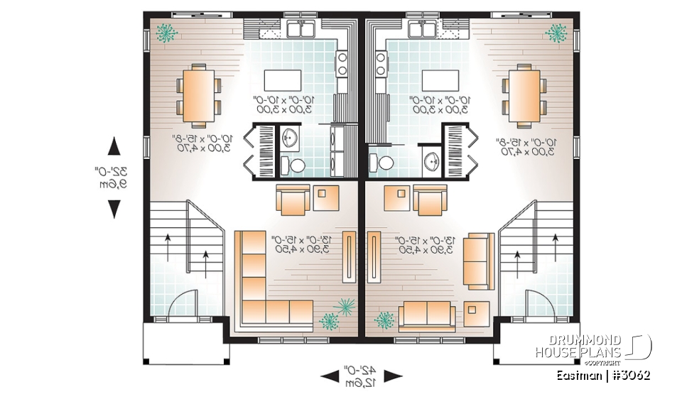 1st level - Country style multi-family home, 2 to 3 bedroom option, small and affordable - Eastman