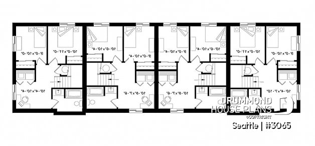 Basement - 4 unit multi plex plan, 3 to 4 bedroom, cathedral ceiling, two-sided fireplace, various kitchen design options - Seattle