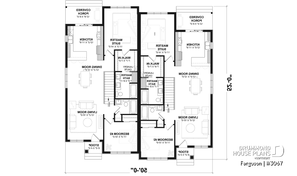1st level (Optional $) - Duplex plan with large master suite, open floor plan kitchen, dining and living room, guest bedroom with bath - Ferguson