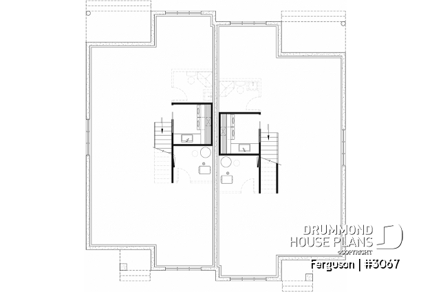Unfinished basement (Optional $) - Duplex plan with large master suite, open floor plan kitchen, dining and living room, guest bedroom with bath - Ferguson