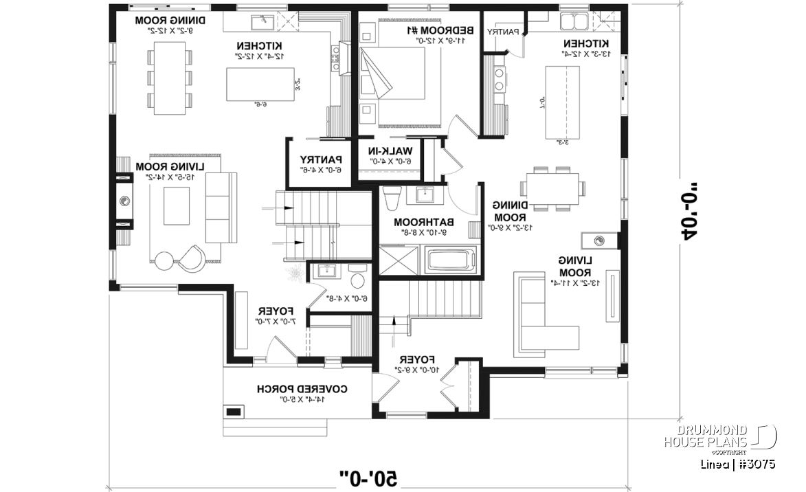 1st level - Contemporary two-story multi-generational plan combining style, comfort and family living - Linea