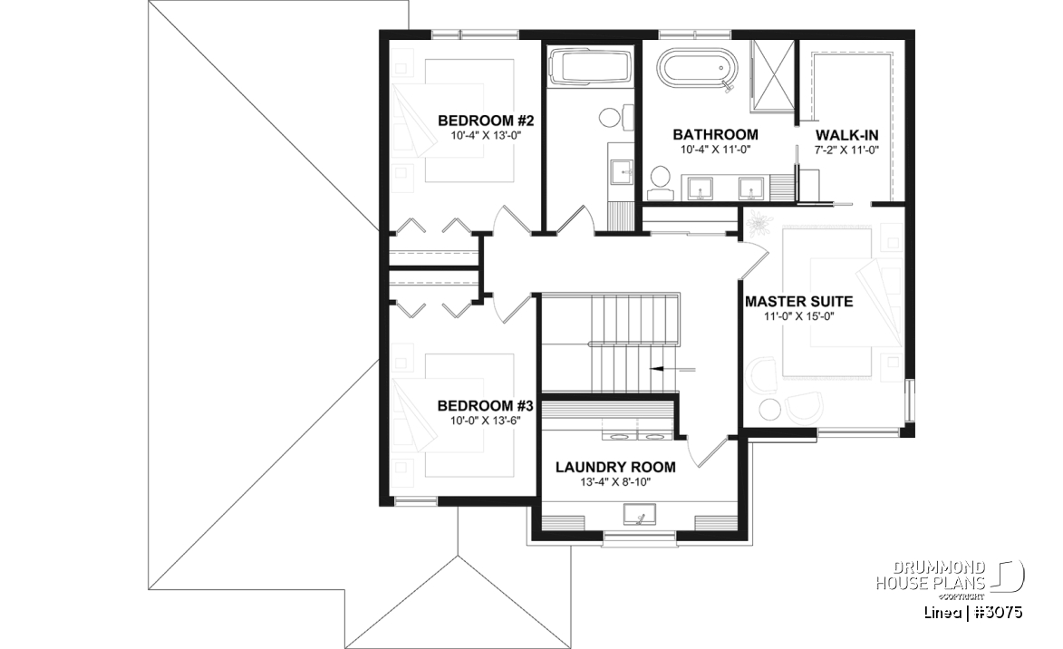 2nd level - Contemporary two-story multi-generational plan combining style, comfort and family living - Linea