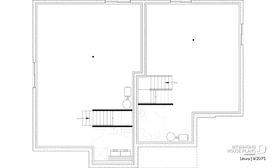Unfinished basement - Contemporary two-story multi-generational plan combining style, comfort and family living - Linea