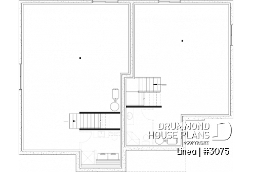 Unfinished basement - Contemporary two-story multi-generational plan combining style, comfort and family living - Linea