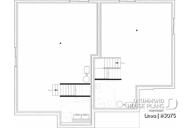 Unfinished basement - Contemporary two-story multi-generational plan combining style, comfort and family living - Linea