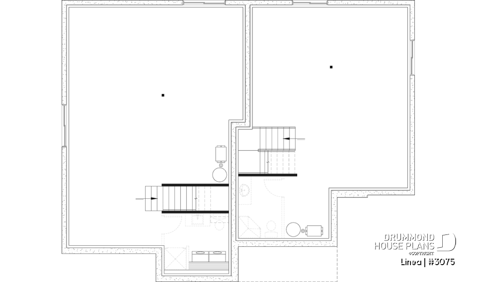 Unfinished basement - Contemporary two-story multi-generational plan combining style, comfort and family living - Linea