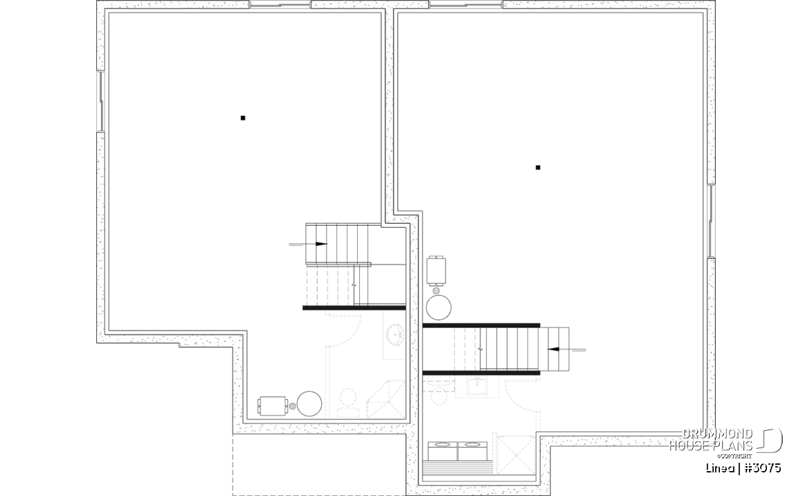 Unfinished basement - Contemporary two-story multi-generational plan combining style, comfort and family living - Linea
