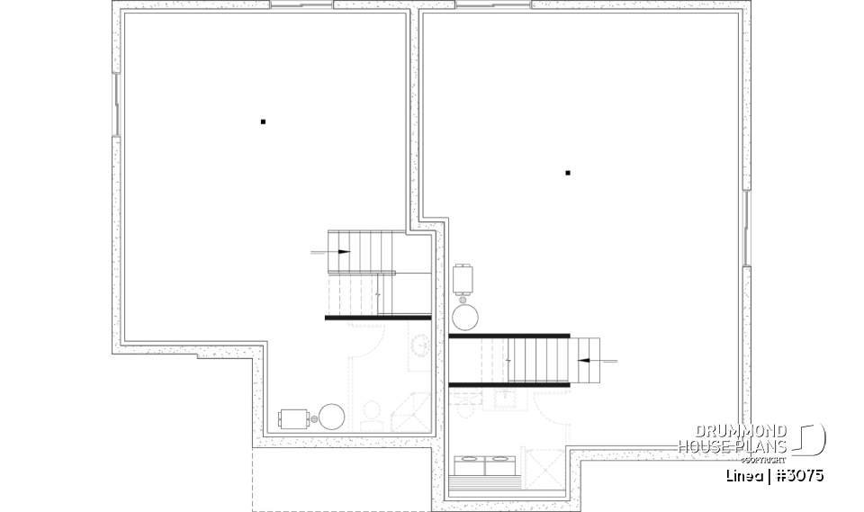 Unfinished basement - Contemporary two-story multi-generational plan combining style, comfort and family living - Linea