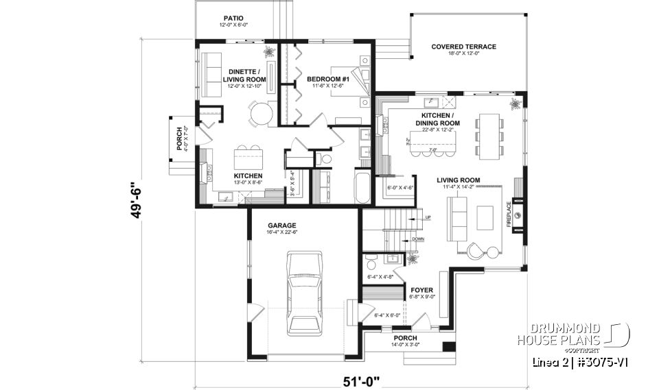 1st level - Contemporary Multigenerational House Plan with Private In-law Suite, 4-5 Bedrooms, Optional Finished Basement - Linea 2