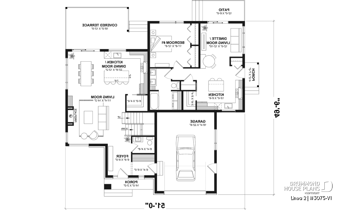 1st level - Contemporary Multigenerational House Plan with Private In-law Suite, 4-5 Bedrooms, Optional Finished Basement - Linea 2