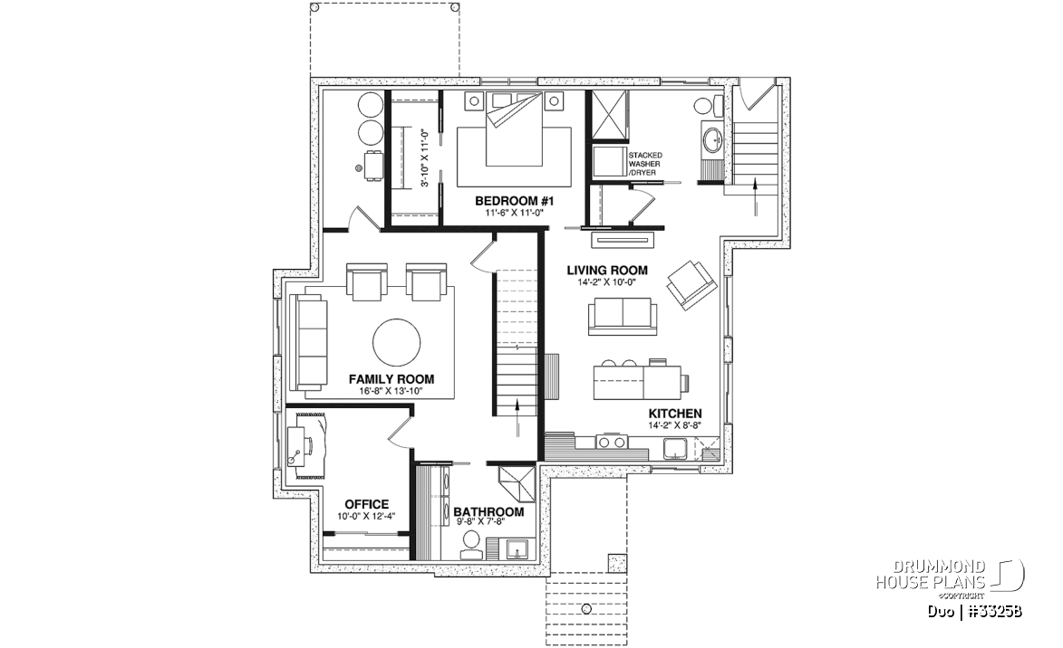 Basement - Single storey with a one-bedroom bachelor in the daylight basement, ideal for first-home buyers! - Duo