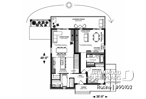 1st level - Intergenerational and ecological house design, green house, 3 bedrooms, sheltered terrace - Racine