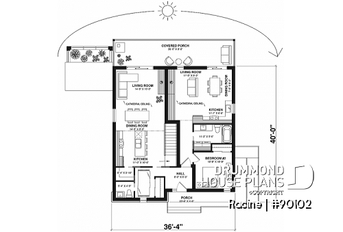 1st level - Intergenerational and ecological house design, green house, 3 bedrooms, sheltered terrace - Racine