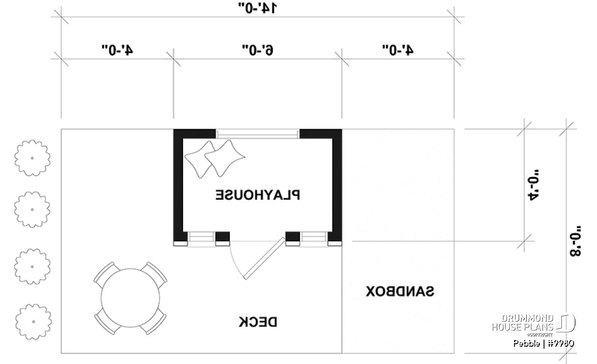 1st level - Free DIY playhouse plan for children - Country-style tiny home - Pebble
