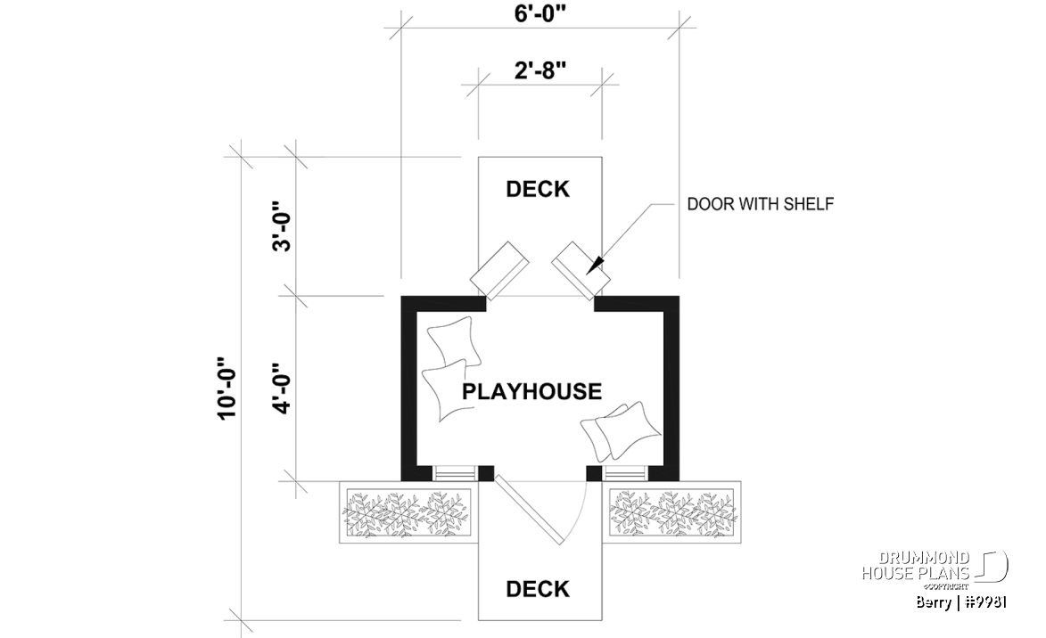 1st level - Free children's playhouse plan to build yourself - Farmhouse tiny home - Berry