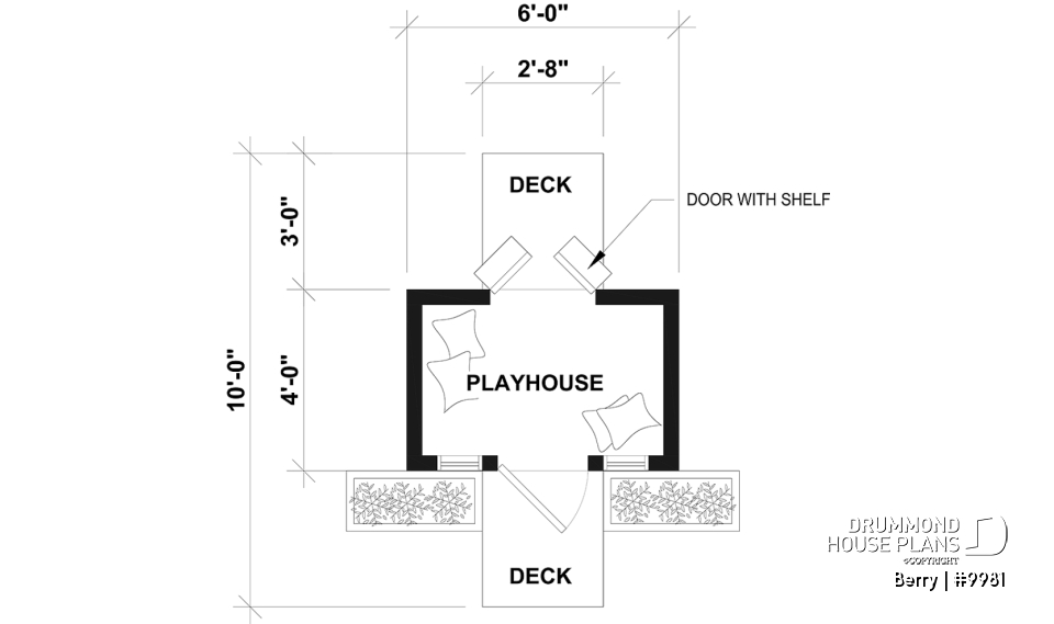 1st level - Free children's playhouse plan to build yourself - Farmhouse tiny home - Berry