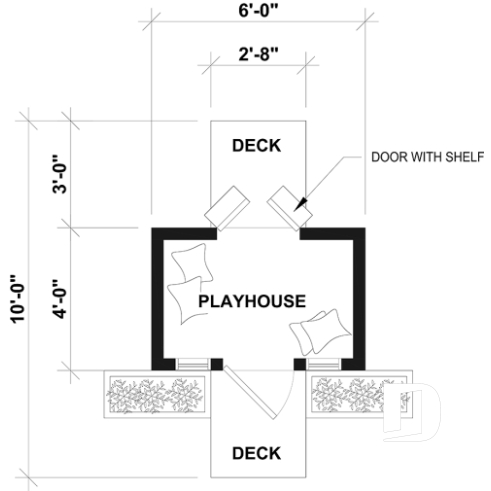 1st level - Free children's playhouse plan to build yourself - Farmhouse tiny home - Berry