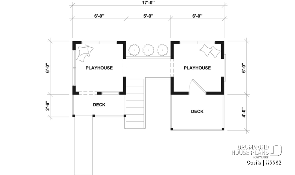 1st level - Plan for a large children's playhouse to build yourself - Scandinavian-style tiny home - Castle