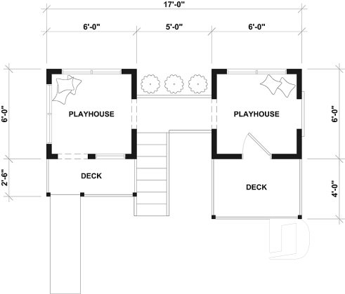 1st level - Plan for a large children's playhouse to build yourself - Scandinavian-style tiny home - Castle
