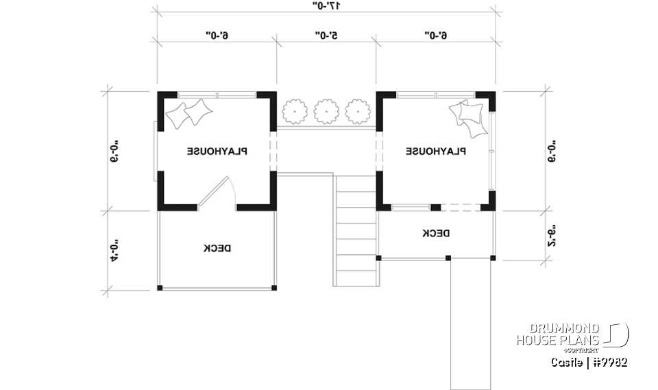 1st level - Plan for a large children's playhouse to build yourself - Scandinavian-style tiny home - Castle