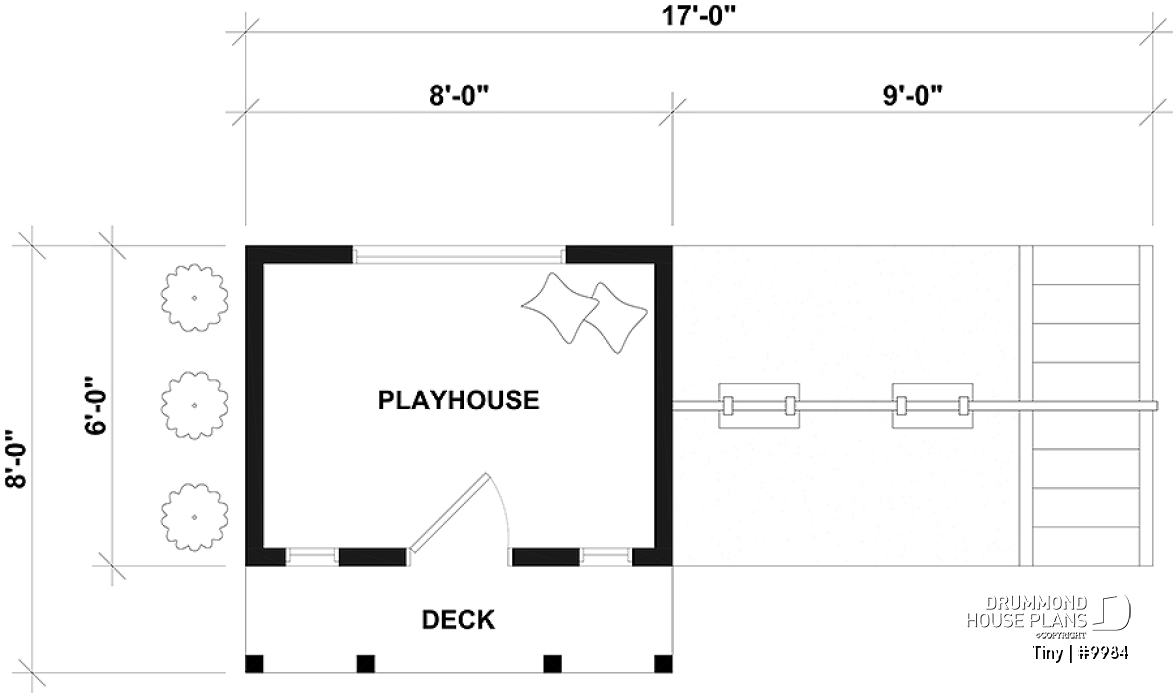 1st level - Country playhouse free construction plan, to build yourself - Tiny