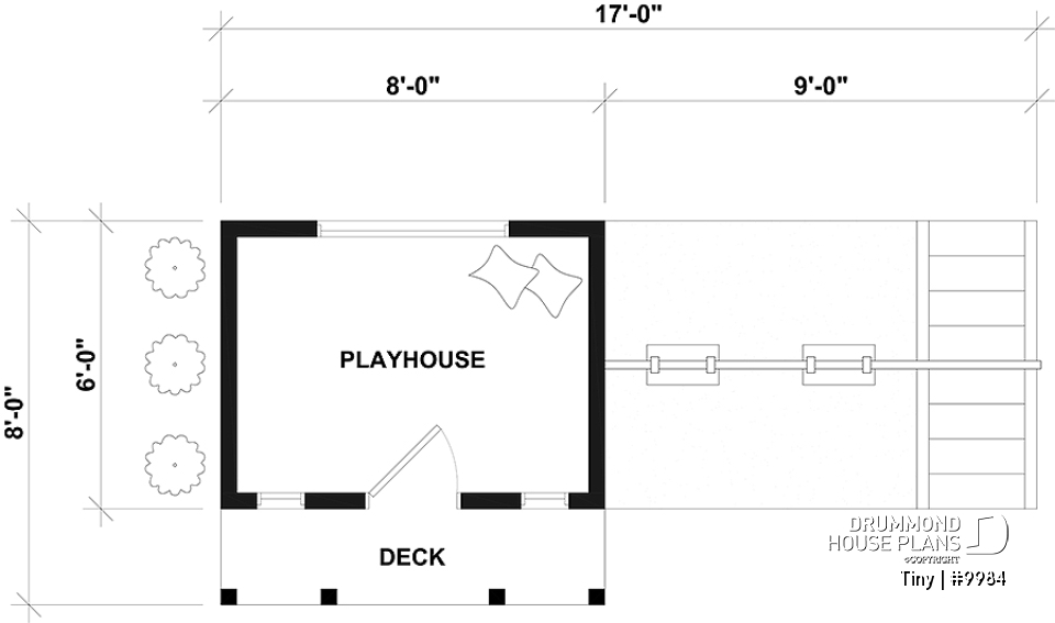 1st level - Country playhouse free construction plan, to build yourself - Tiny