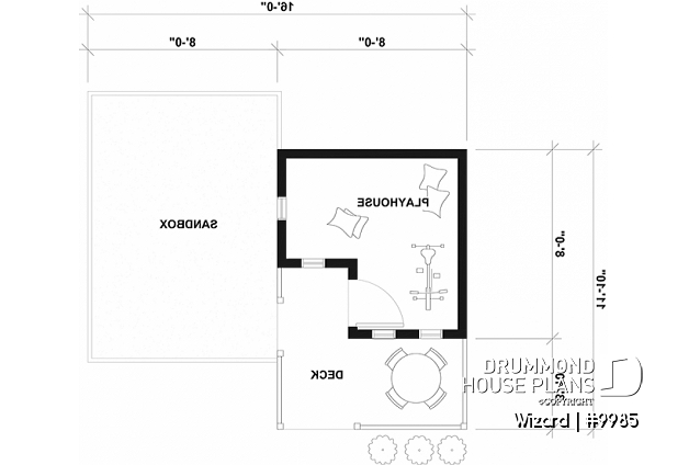 1st level - Free construction plan for a child's playhouse in the French countryside - Wizard