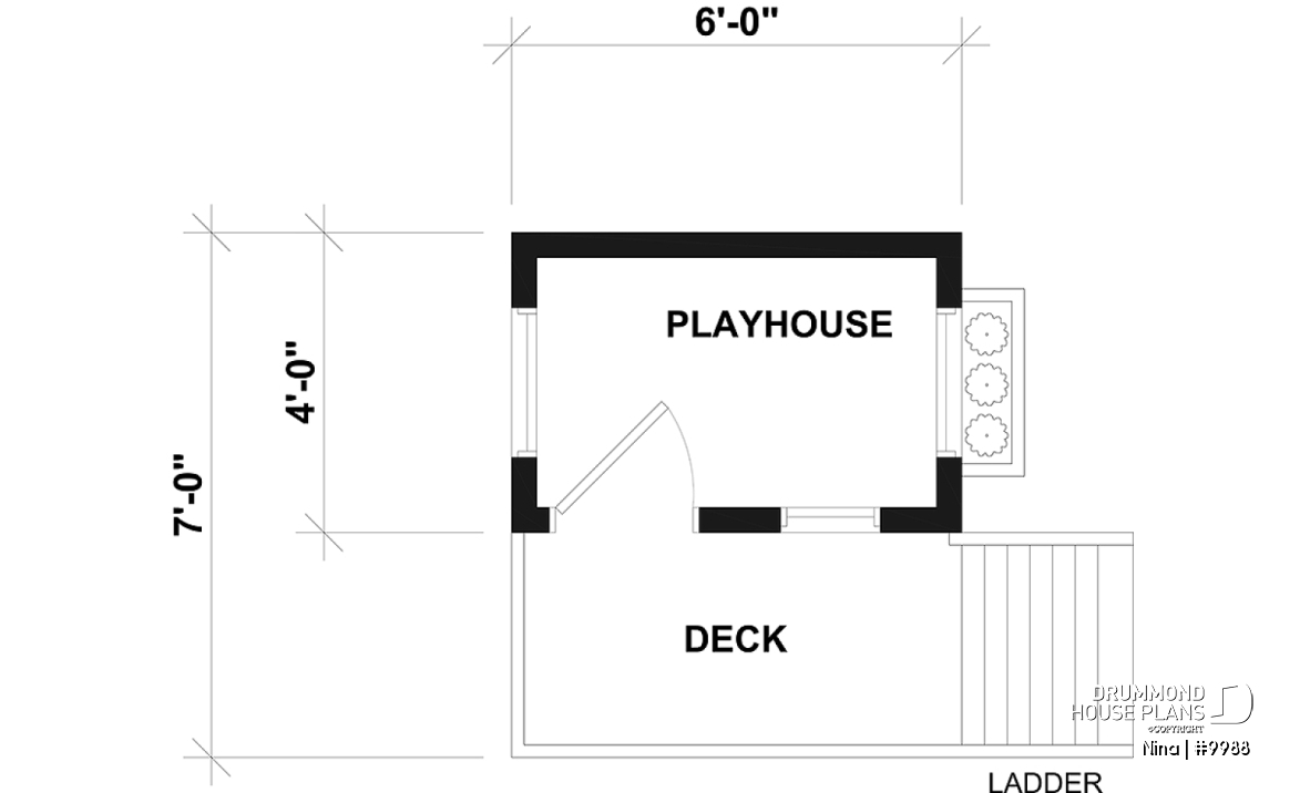 1st level -  Free child's playhouse plan with sandbox. - Nina