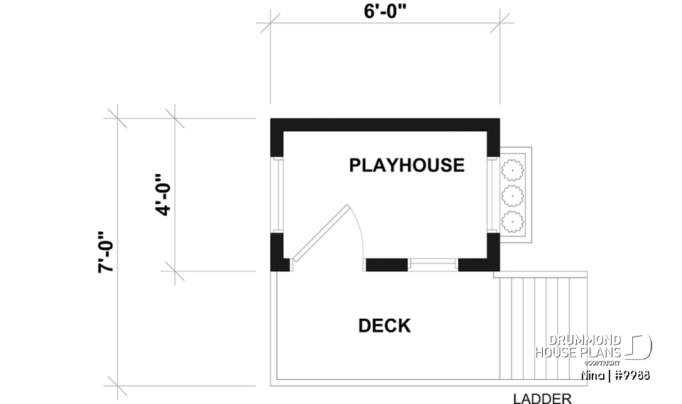 1st level -  Free child's playhouse plan with sandbox. - Nina