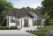 Color version 3 - Front - 2 bedroom Modern house plan with lots of natural light, large sunken living room, low building costs - Isaie