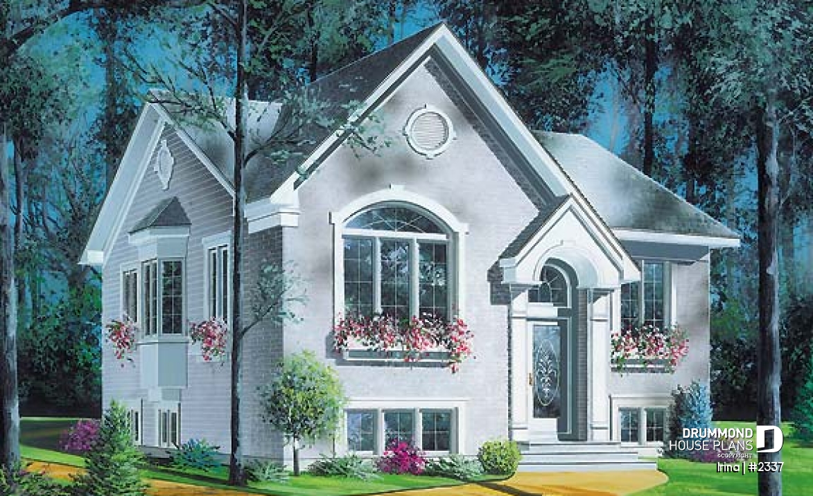 front - BASE MODEL - Affordable 2 bedroom house plan - Irina
