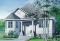 front - BASE MODEL - Small split-entry house plan with bright living room, kitchen with island, 2 bedrooms - Irene