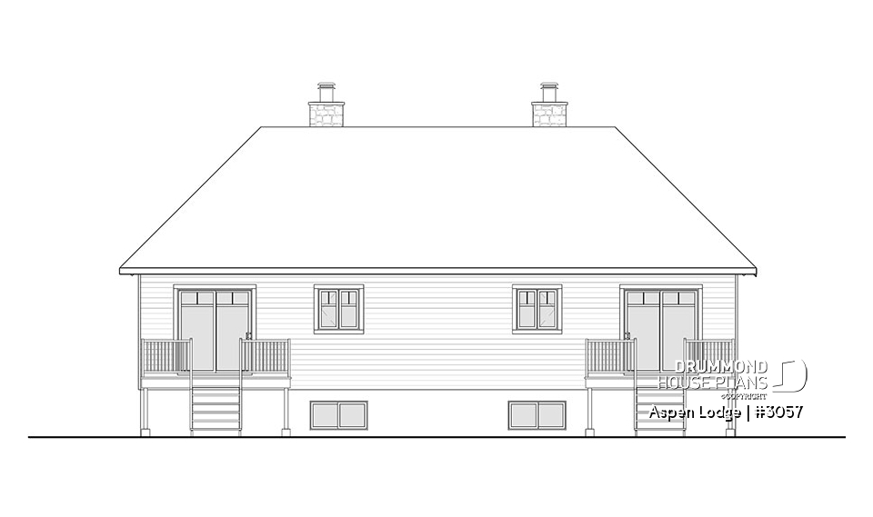 rear elevation - Aspen Lodge