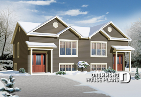 front - BASE MODEL - Country style multi-family home, 2 to 3 bedroom option, small and affordable - Eastman