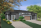 Color version 2 - Front - Modern duplex house plan with 2 to 4 bedrooms per unit, 2 living rooms, 2 bathrooms, laundry room and more! - Sanford