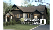front - BASE MODEL - Semi-detached house plan offering two different ground floor layouts and a total of 3 bedrooms - Albert