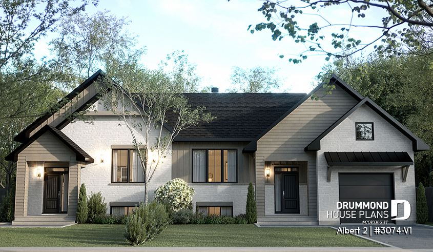 alternate - Semi-detached model with garage on one side, 3 bedrooms and 2 bathrooms per unit, open concept - Albert 2