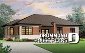 front - BASE MODEL - 3 bedroom modern house plan, open living space, affordable to build, great look - Lotus 2