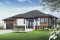 front - BASE MODEL - Affordable Contemporary 2 bedroom split level house model with one-car garage, open concept, kitchen island - Lotus 3