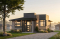 front - BASE MODEL - Small Modern house plan, 2 beds, 10' ceiling in family room, large bathroom, kitchen island - Barrington 3
