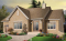 front - BASE MODEL - 2 bedroom European style house plan with sunken living room, fireplace and garage - Ramer