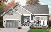 front - BASE MODEL - Craftsman house plan, sunken living room with fireplace, master bed with walk-in, large bathroom & laundry - Zena