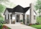 Color version 4 - Front - Split level house plan, 4 bedroom bungalow with workshop and mezzanine - Jasper