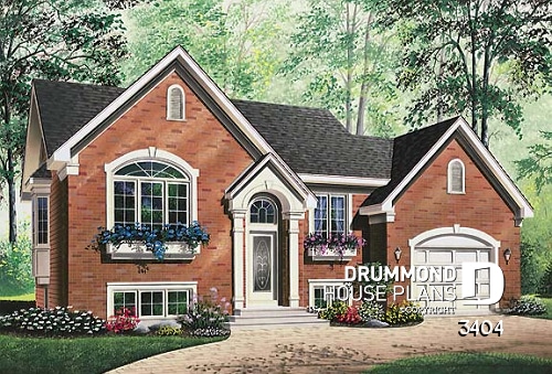 front - BASE MODEL - Spacious 2 bedroom one-storey house plan with garage - Irina 2